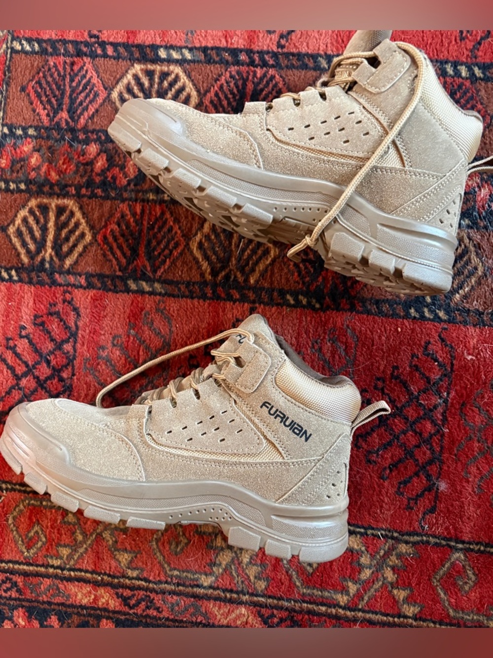Furuian Tan Kevlar Steel Toe Work-Style Boots